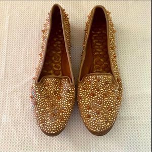 Sam Edelman Spike Loafers 8 M Material Rose Gold - not worn, like new. Glam!